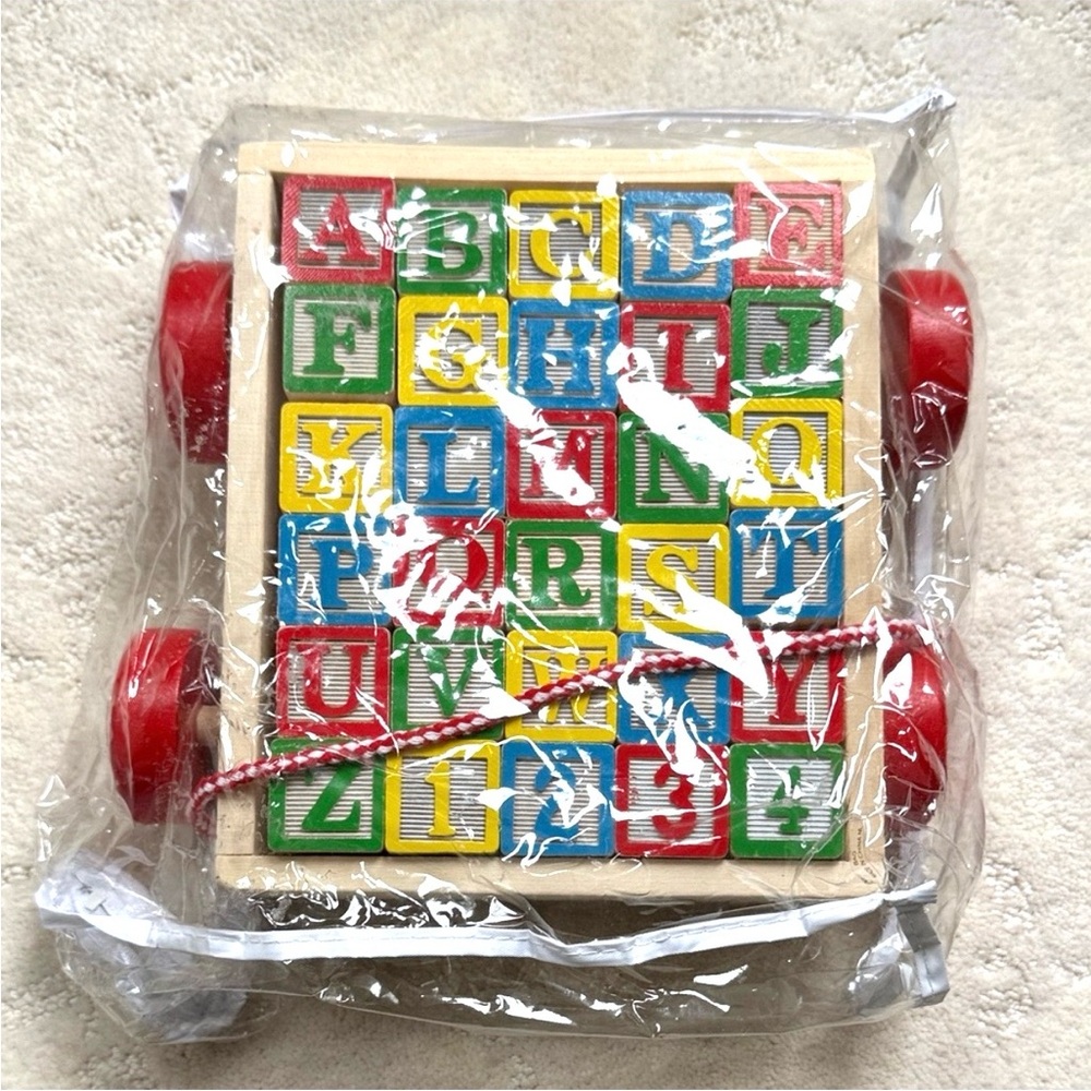 Melissa & Doug Wooden Alphabet Block Pull Toy, Used - Picture 3 of 3